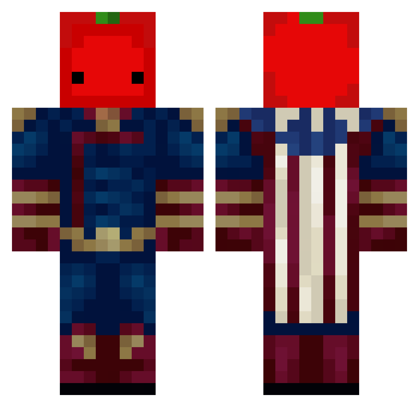 Tomat19 Minecraft skin, front and back view
