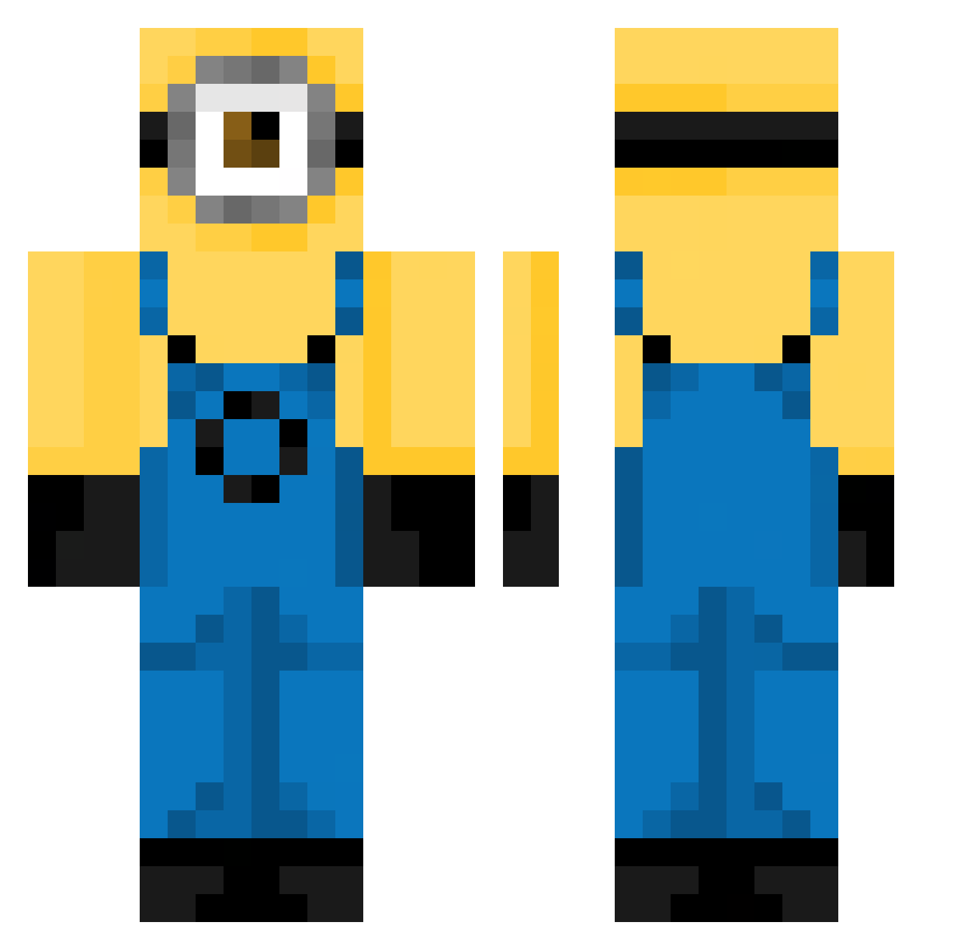 HarryOp22 Minecraft skin, front and back view