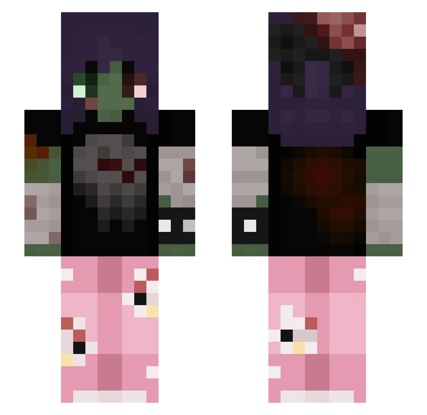 bloodycheese Minecraft skin, front and back view