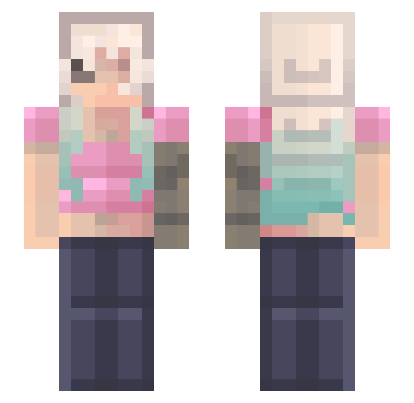 milkyram Minecraft skin, front and back view