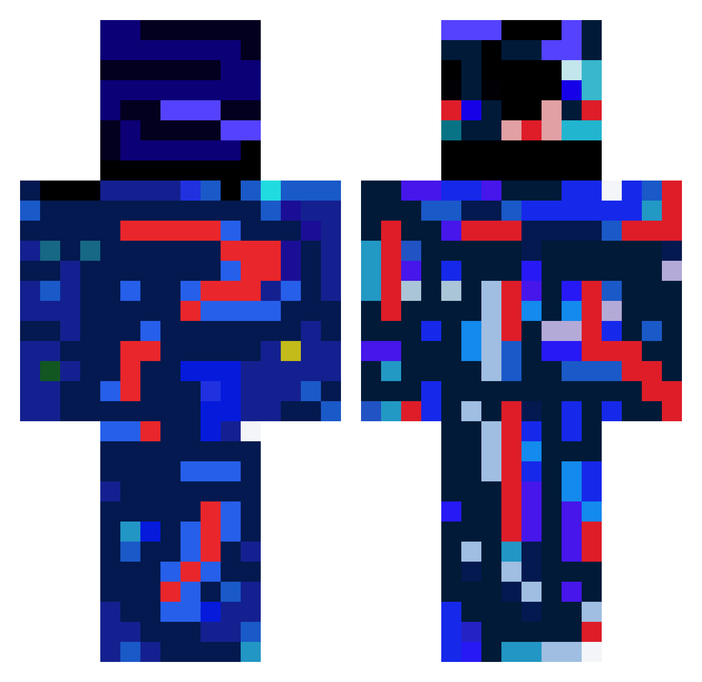 Traviboy8 Minecraft skin, front and back view