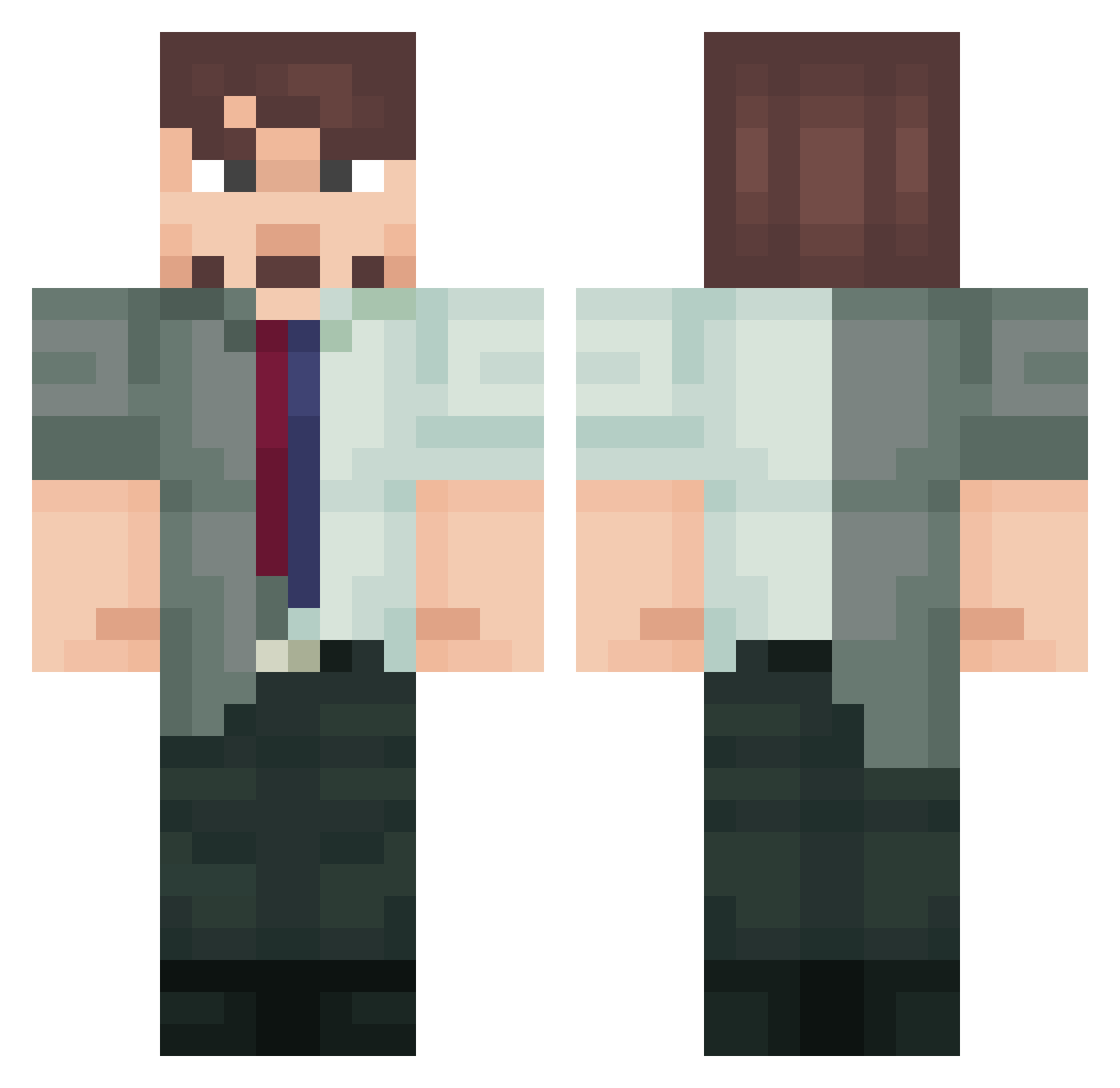 FriedrichGear Minecraft skin, front and back view
