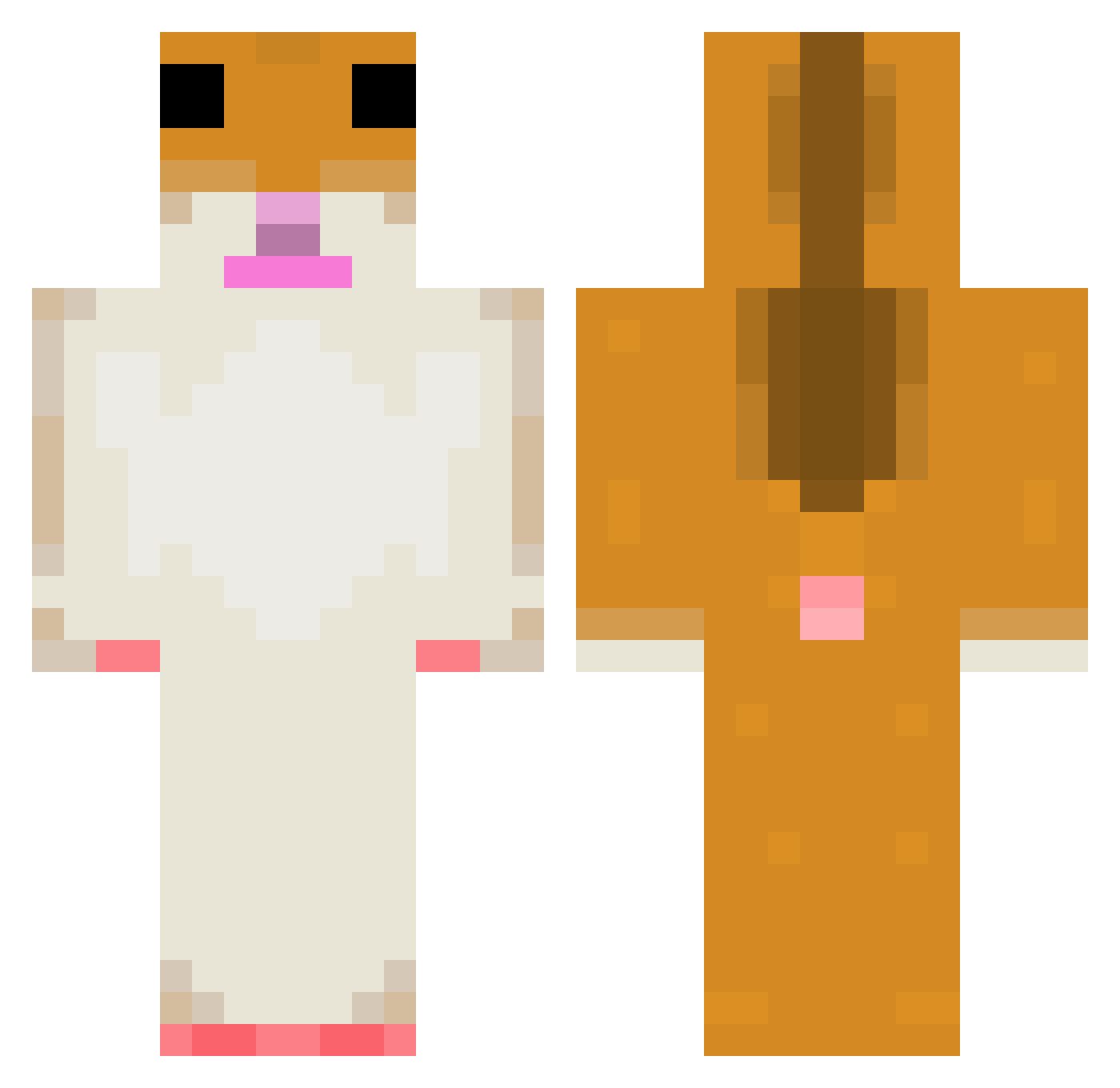 Wetakon Minecraft skin, front and back view
