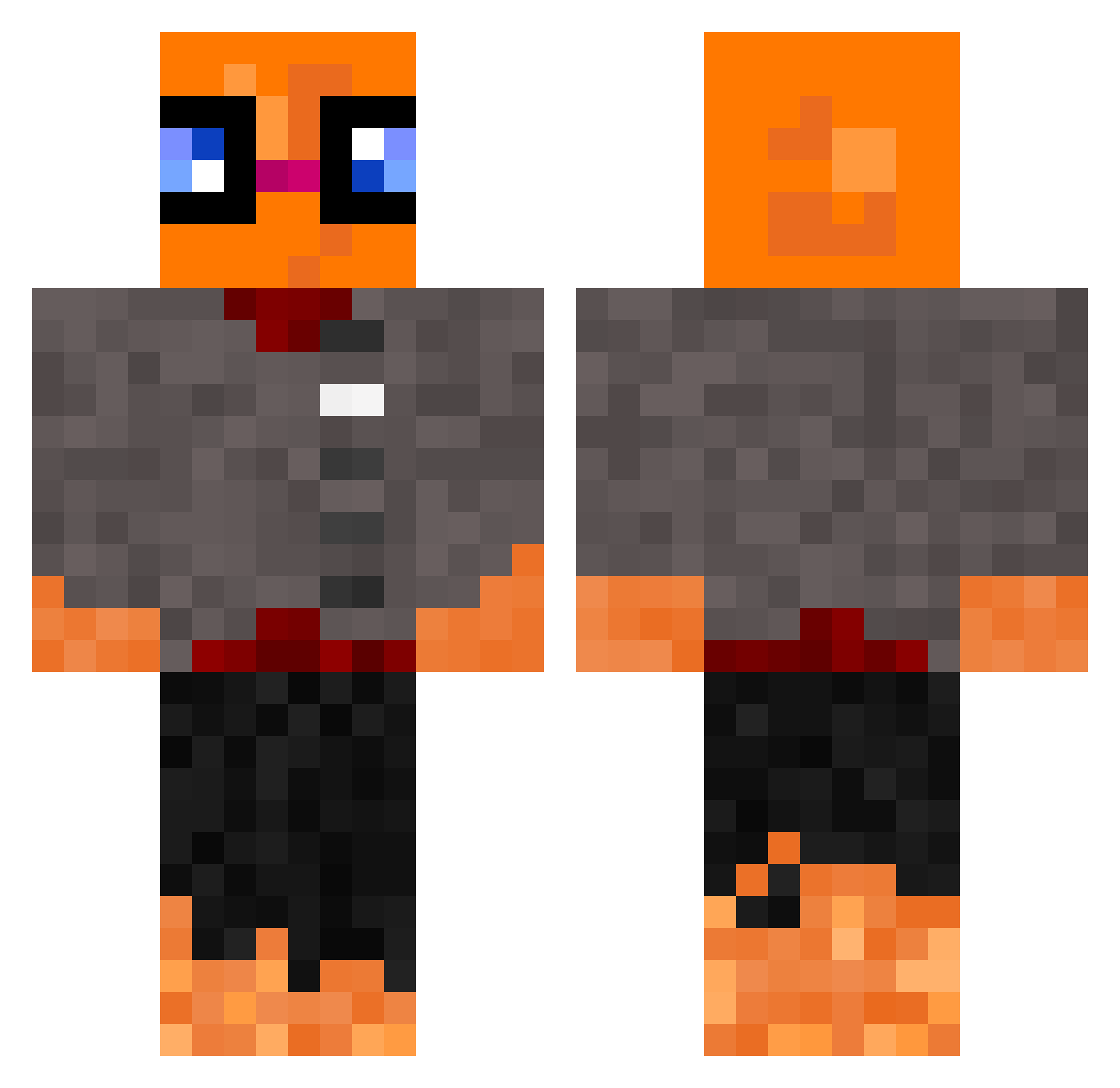 Sir_WiggleBott0m Minecraft skin, front and back view