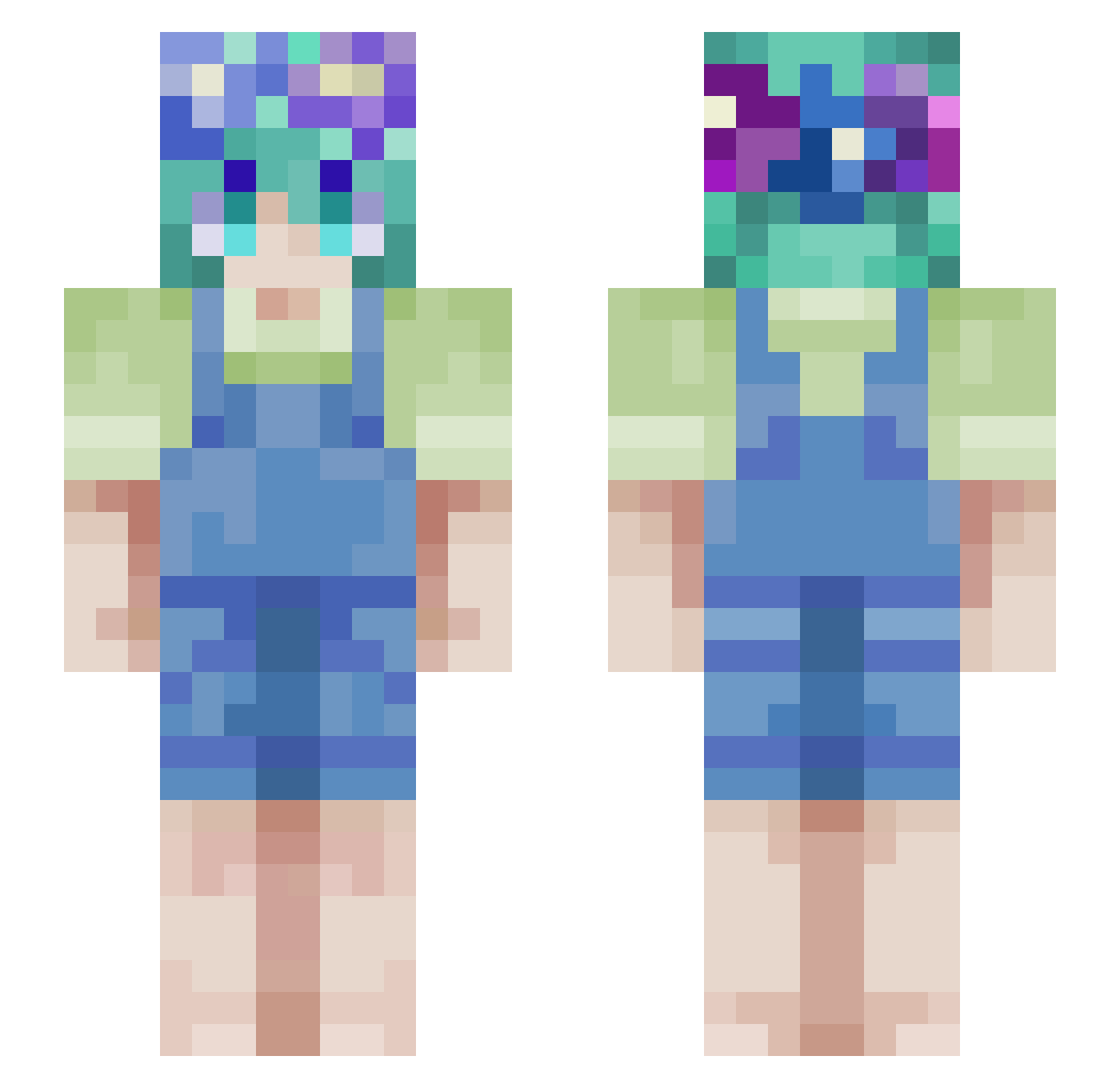 iheartqiu Minecraft skin, front and back view