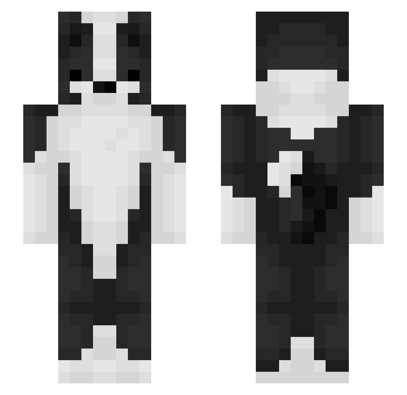 grimcakez Minecraft skin, front and back view