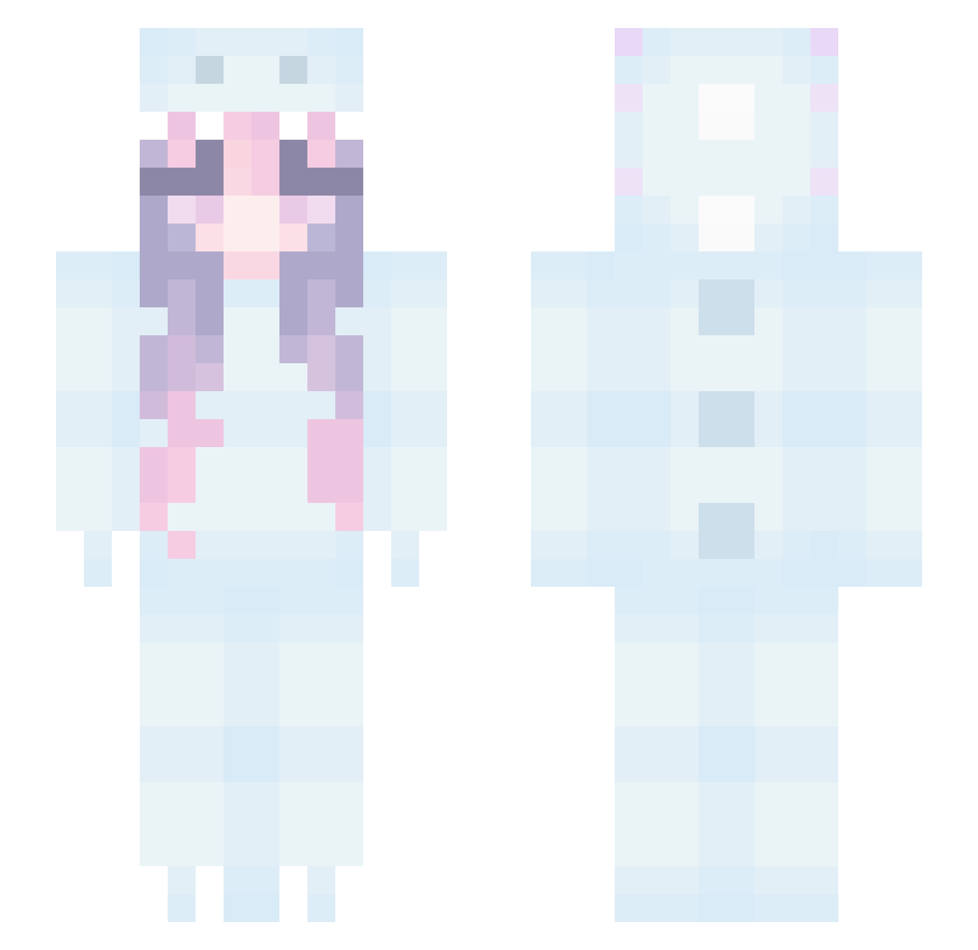 Mariellederler Minecraft skin, front and back view