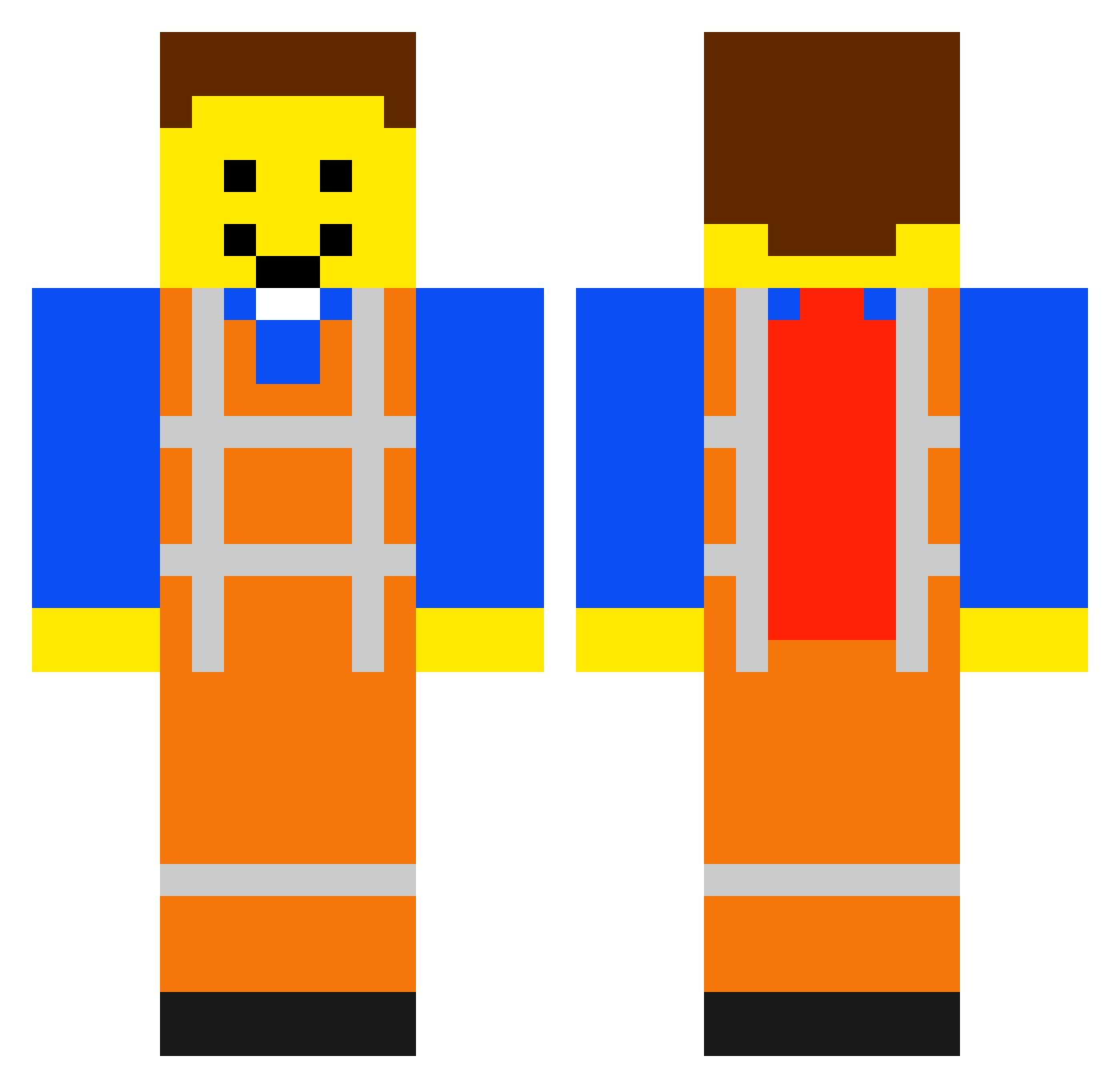 Nxtsilent Minecraft skin, front and back view