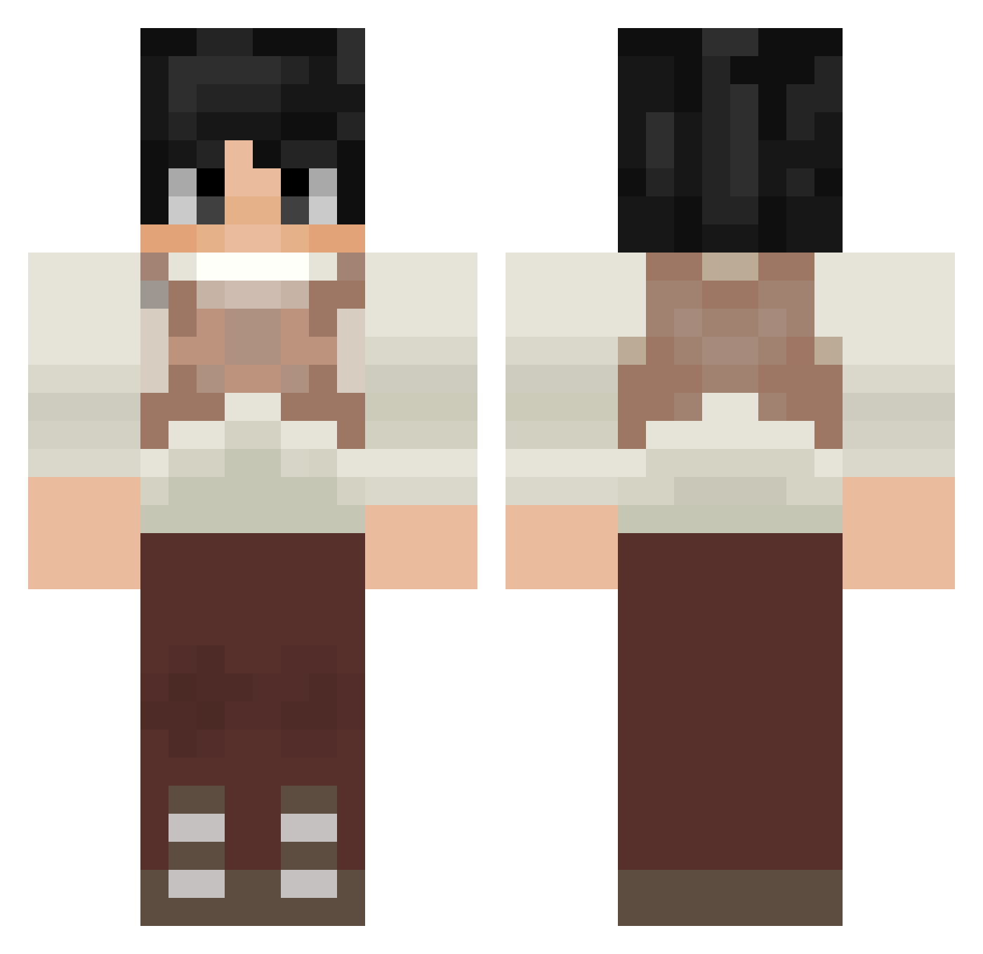 Ujae_ Minecraft skin, front and back view