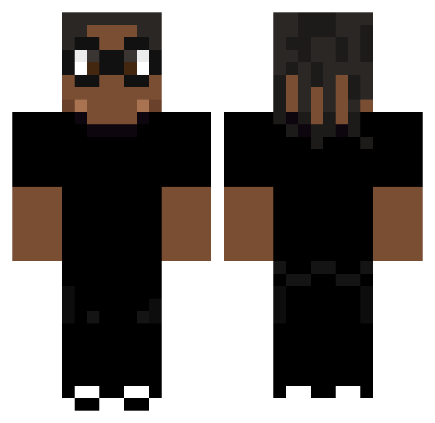 uzzwrldwide Minecraft skin, front and back view