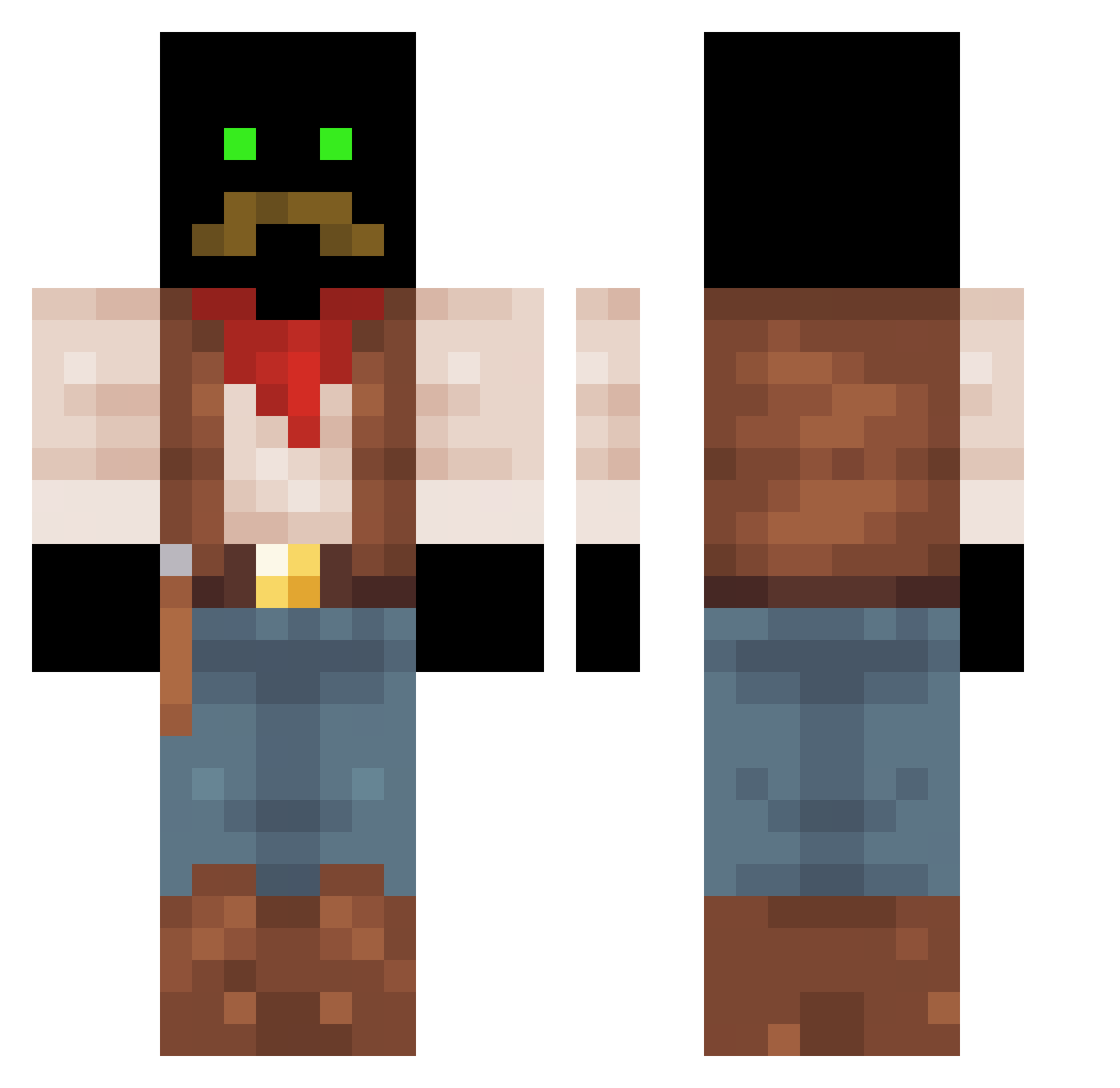 Rainbowjello327 Minecraft skin, front and back view