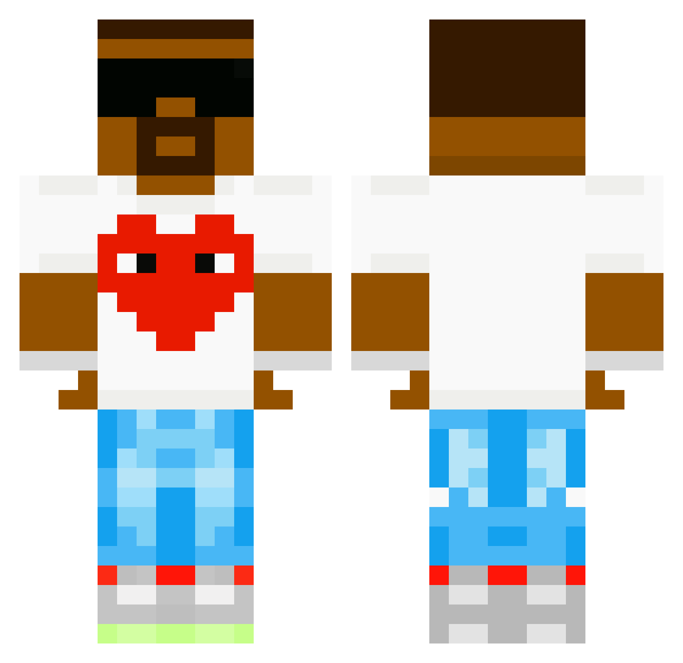 Supplied Minecraft skin, front and back view