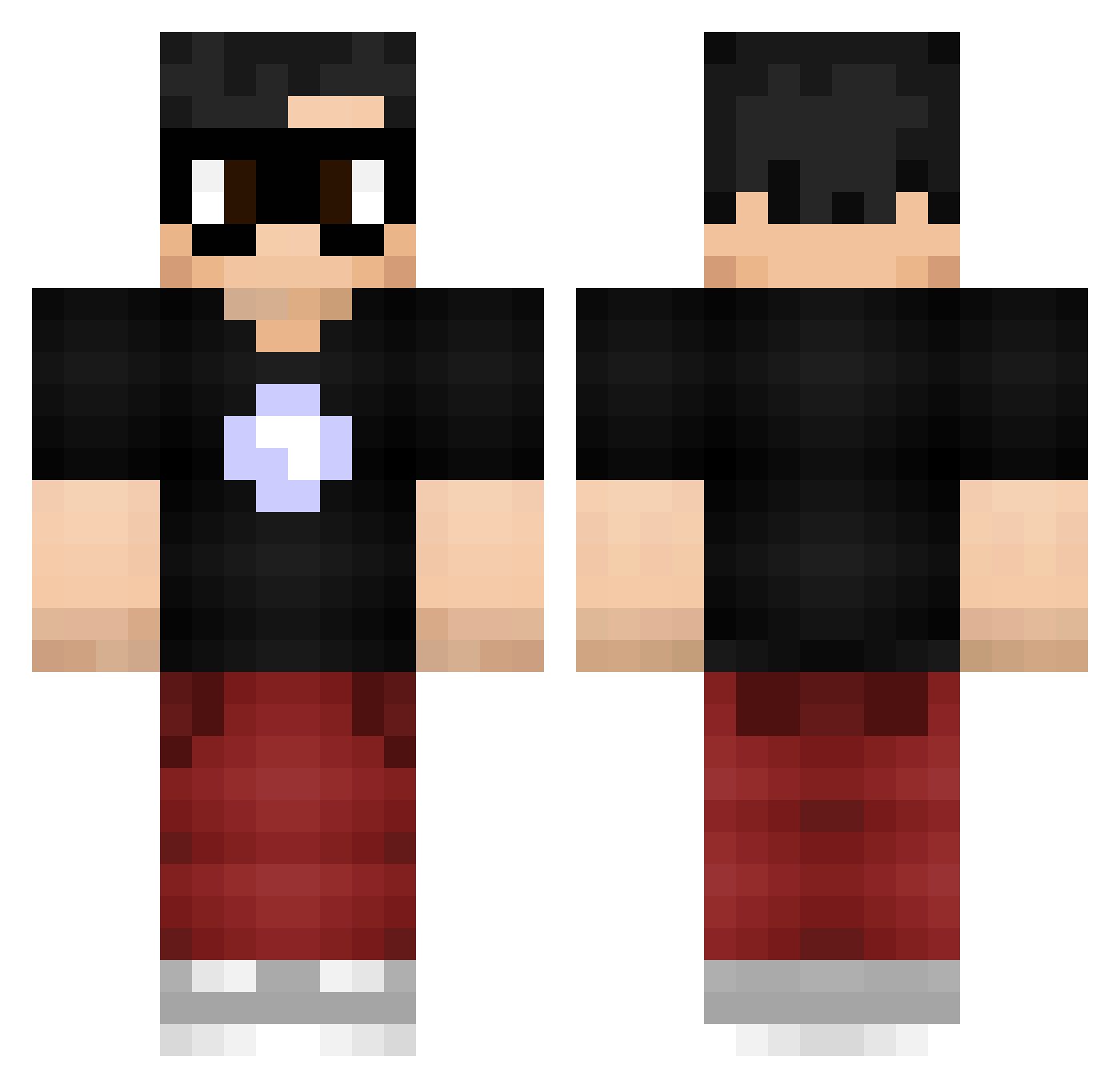 GAFITASPVP Minecraft skin, front and back view