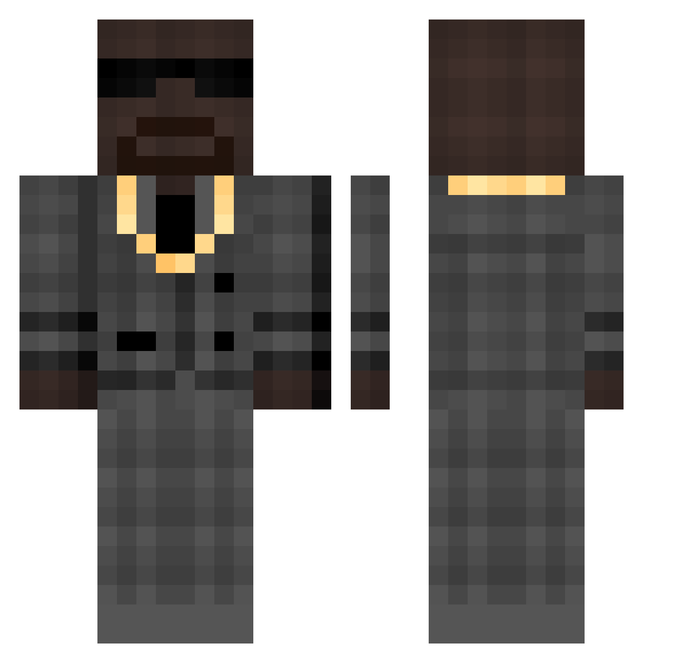 Rezistanss Minecraft skin, front and back view