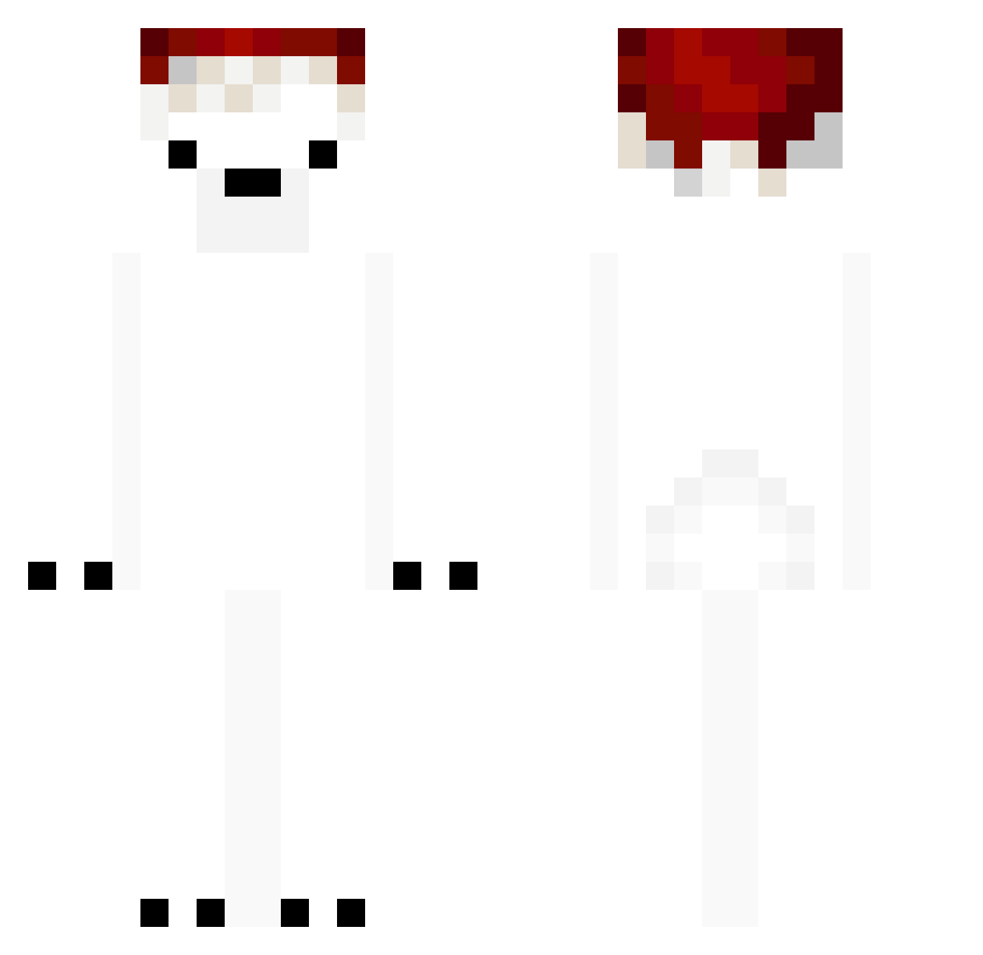 WhiteNoisee Minecraft skin, front and back view