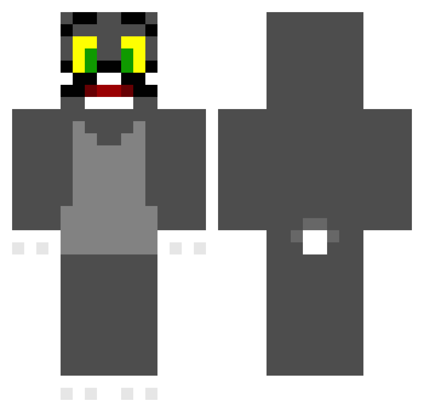 DisOGMocha Minecraft skin, front and back view