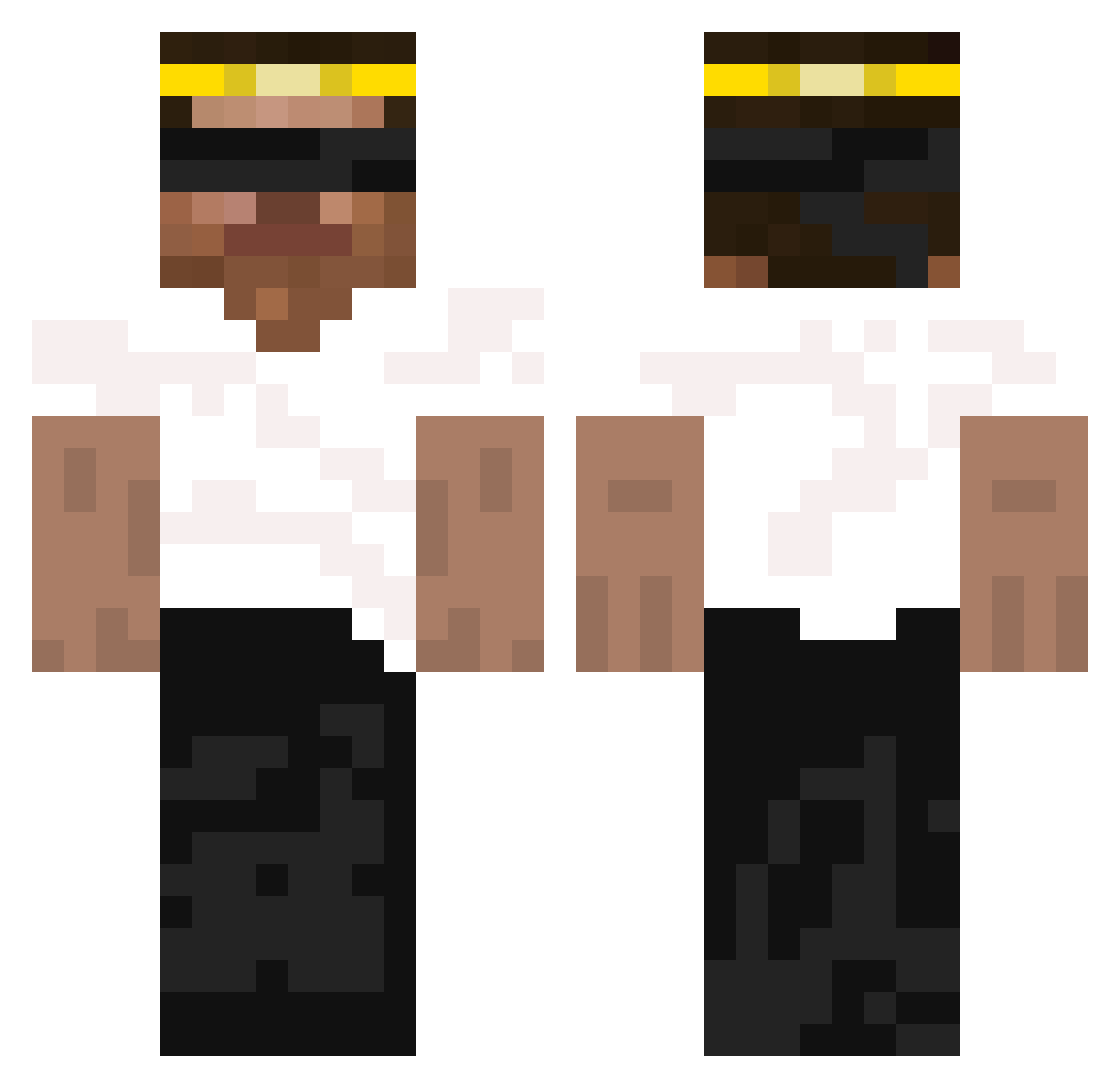 Usware Minecraft skin, front and back view