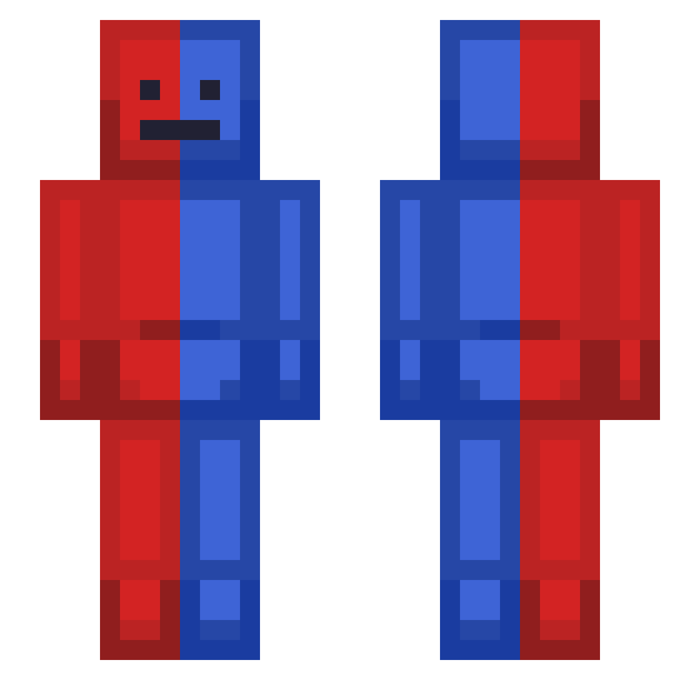Accelfnyt Minecraft skin, front and back view