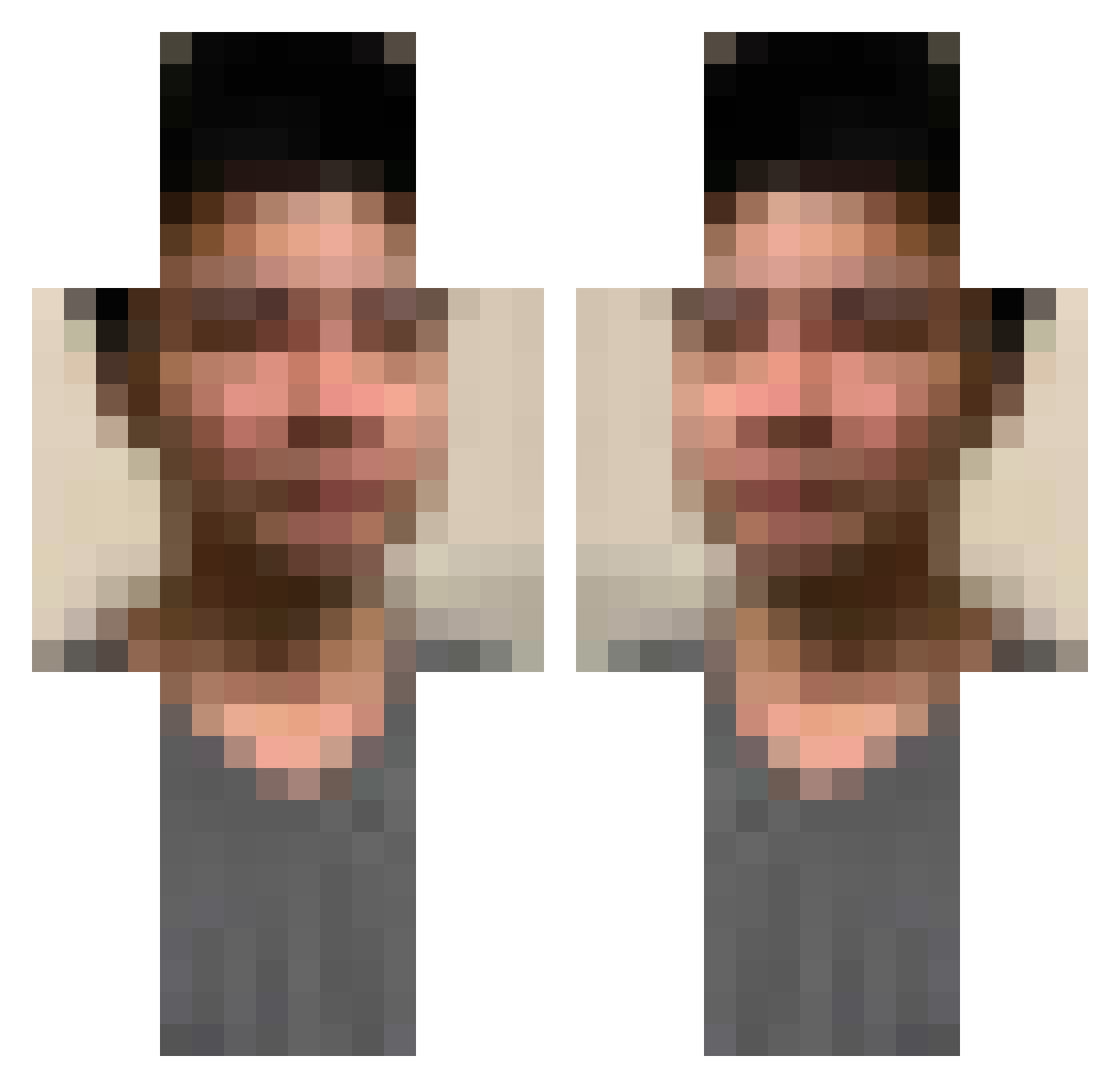 undyingfire Minecraft skin, front and back view