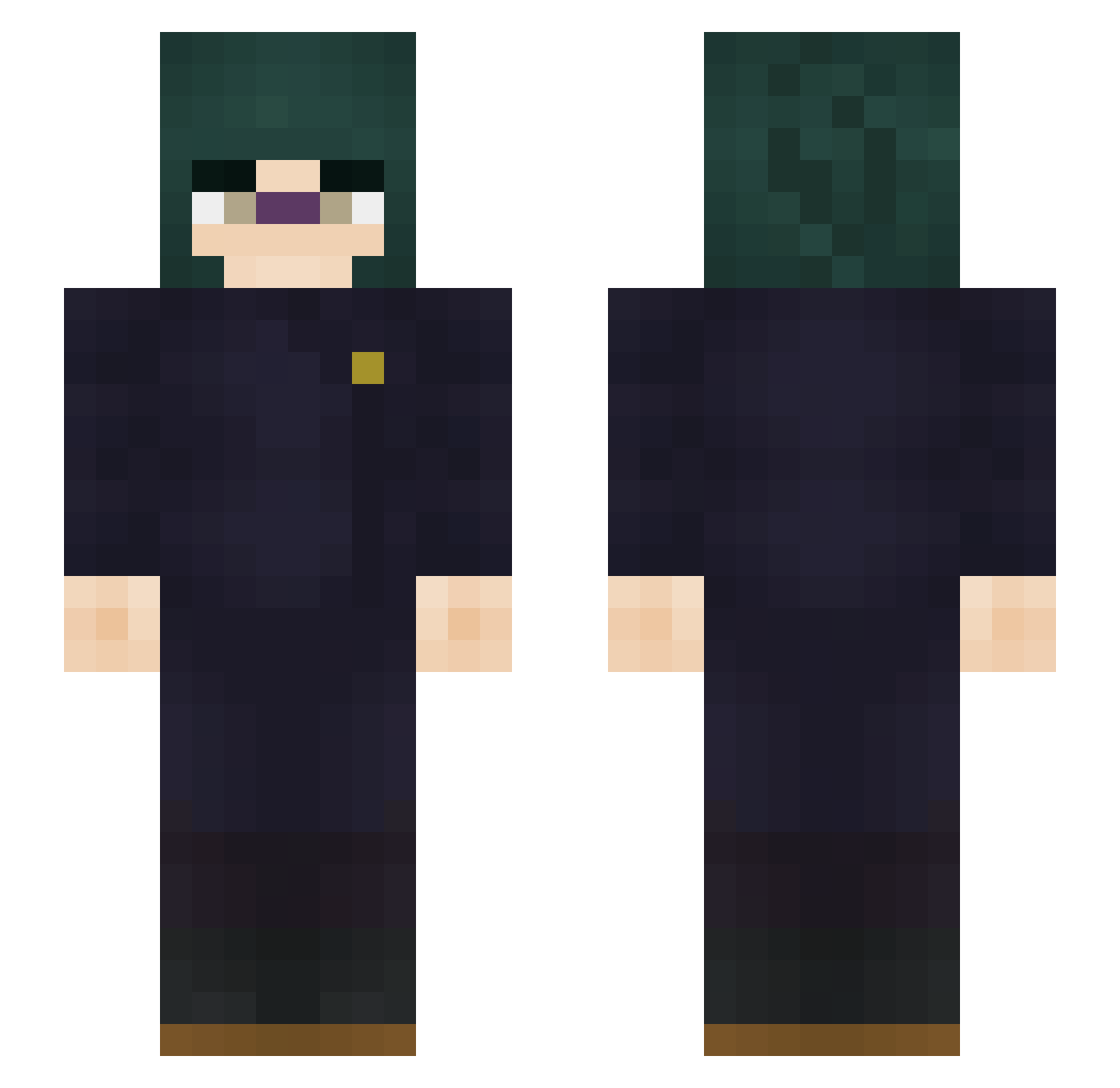 kod0ma_ Minecraft skin, front and back view