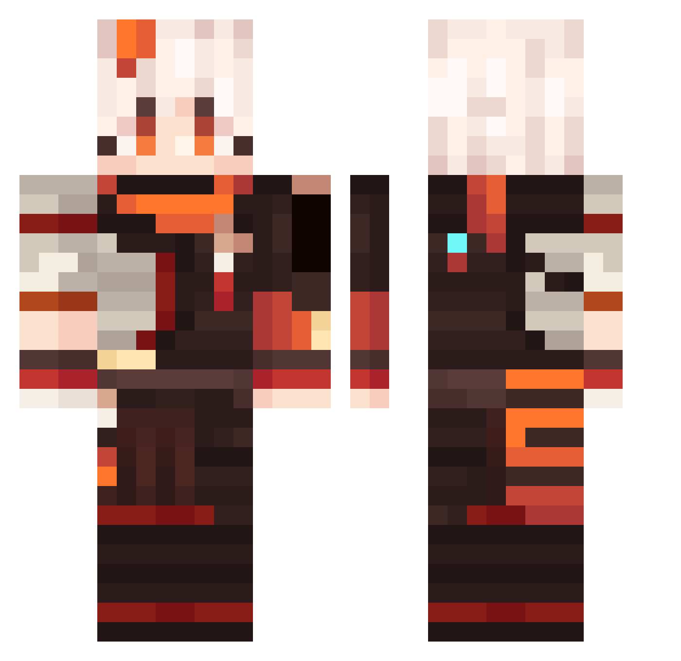 SethiasVA Minecraft skin, front and back view