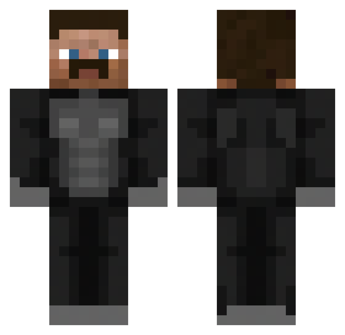 uEggs Minecraft skin, front and back view