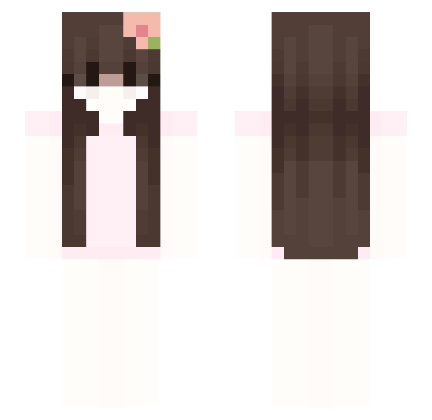 Gina Minecraft skin, front and back view