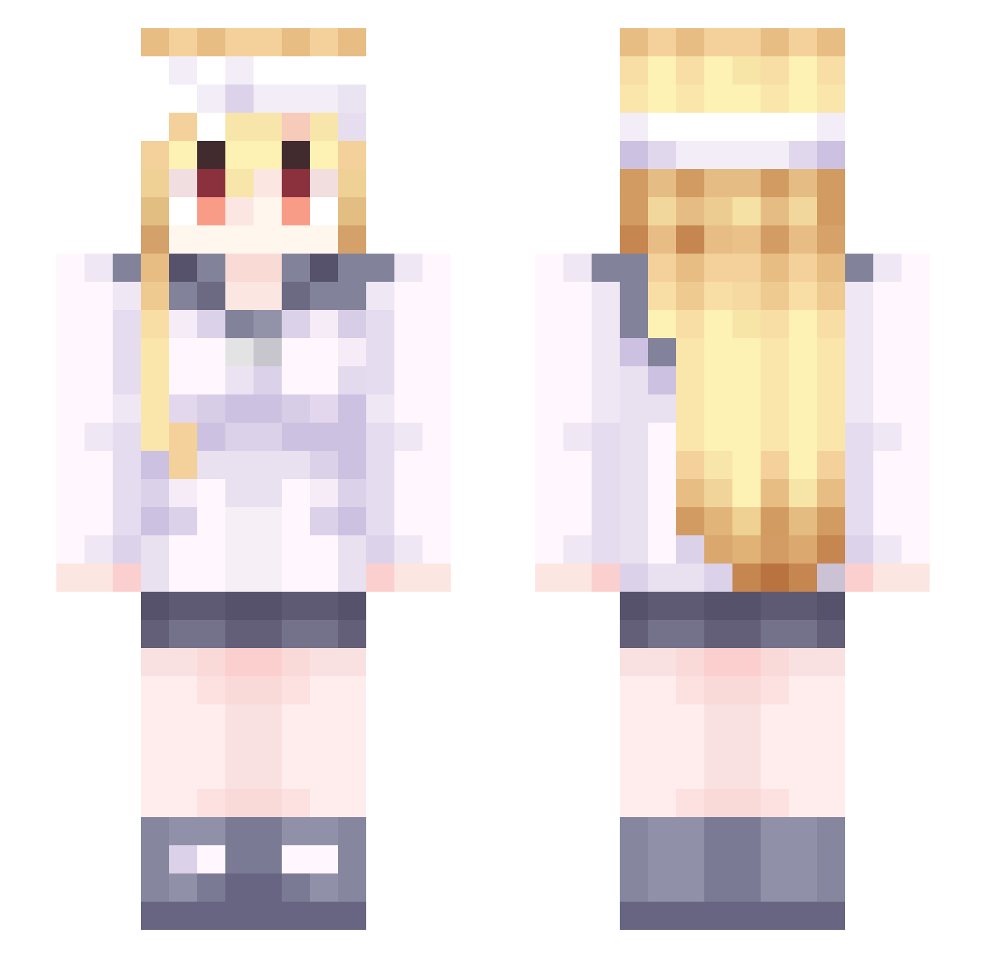 Arihara_Nanami__ Minecraft skin, front and back view