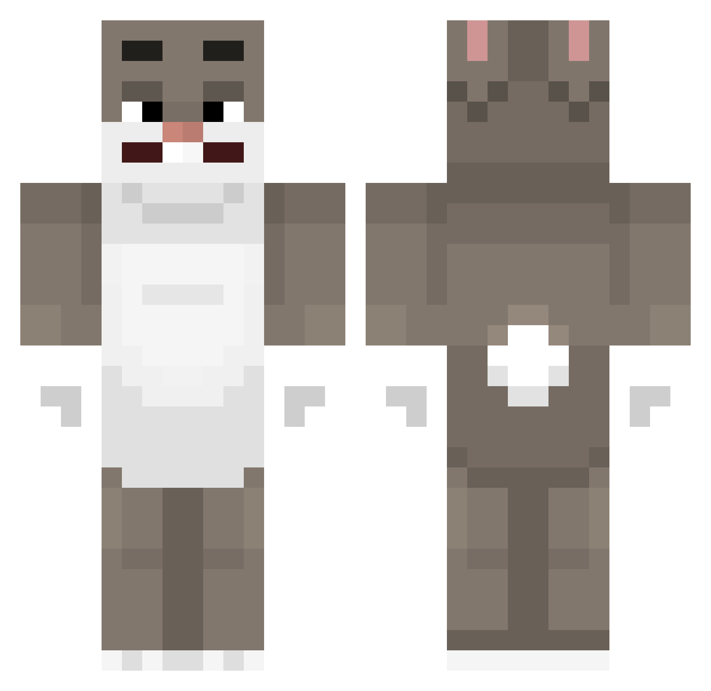 Capcavey08 Minecraft skin, front and back view