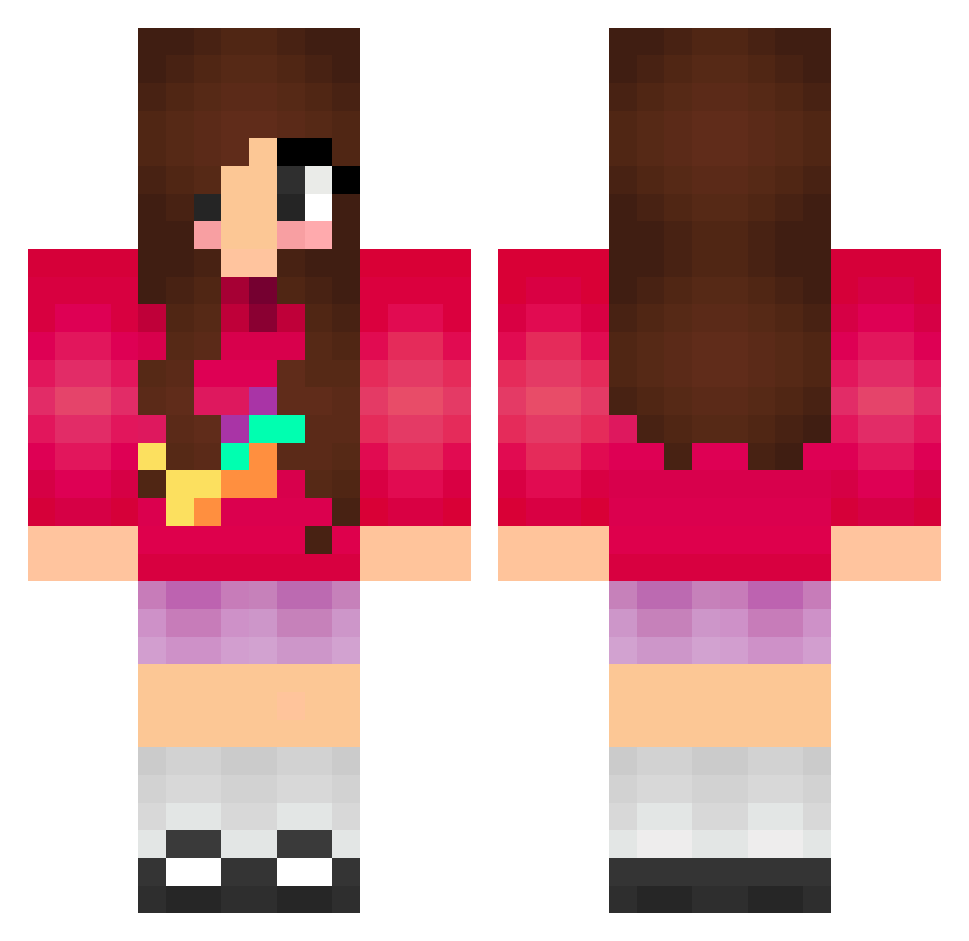 Tay_K0o Minecraft skin, front and back view