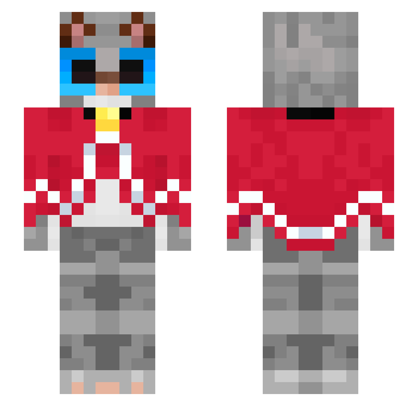 CatBast Minecraft skin, front and back view