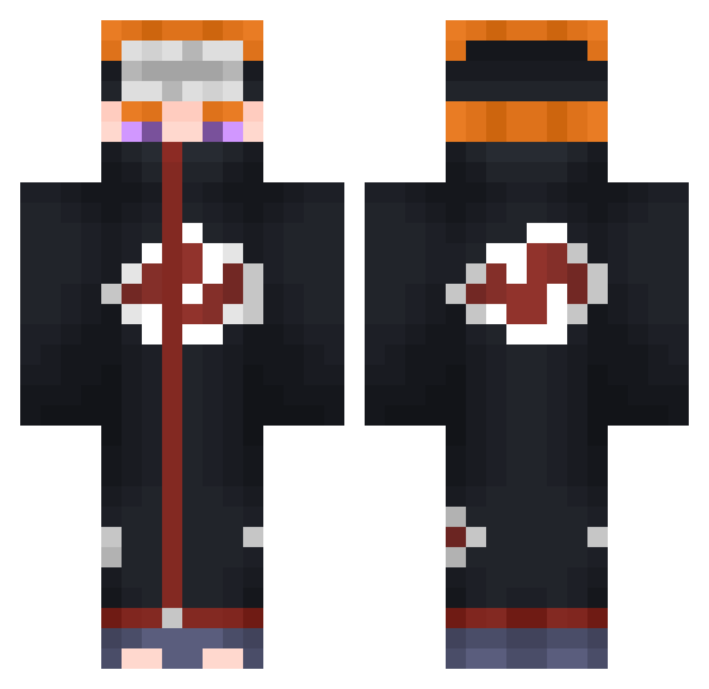 bottleaddalli Minecraft skin, front and back view