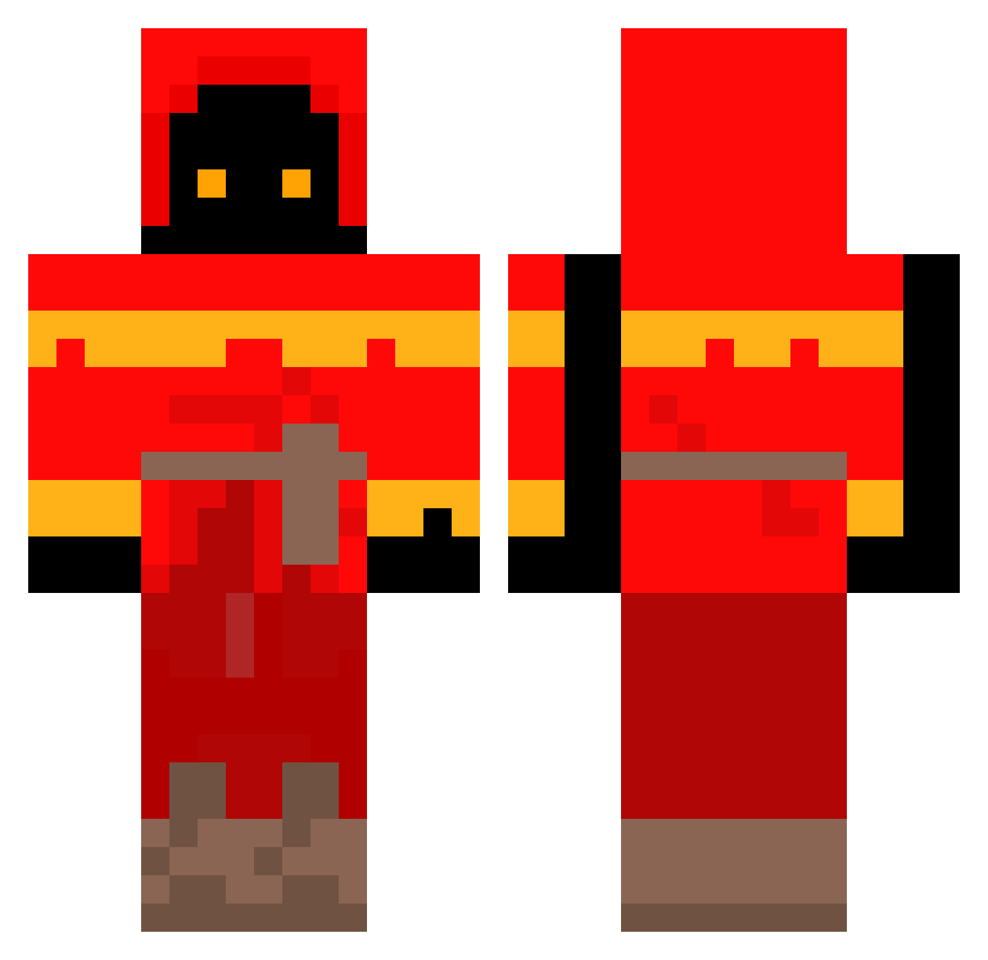 ExtractCamper Minecraft skin, front and back view