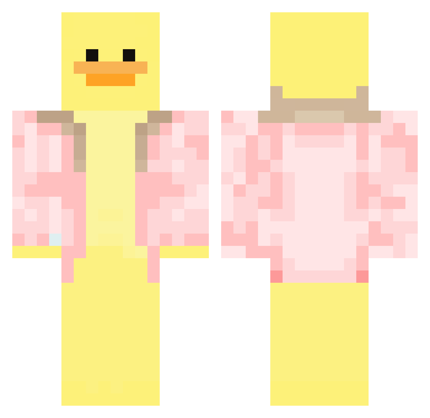 BubbleGato Minecraft skin, front and back view