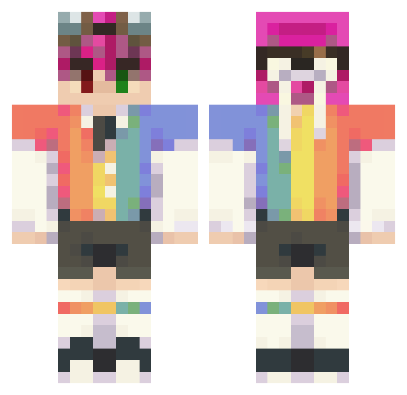 Ratty_LaDi Minecraft skin, front and back view