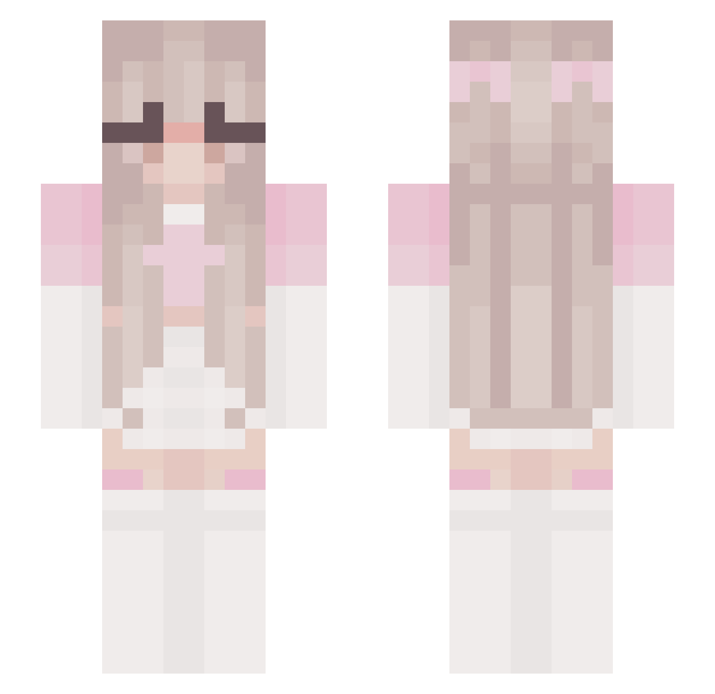 noritamia Minecraft skin, front and back view