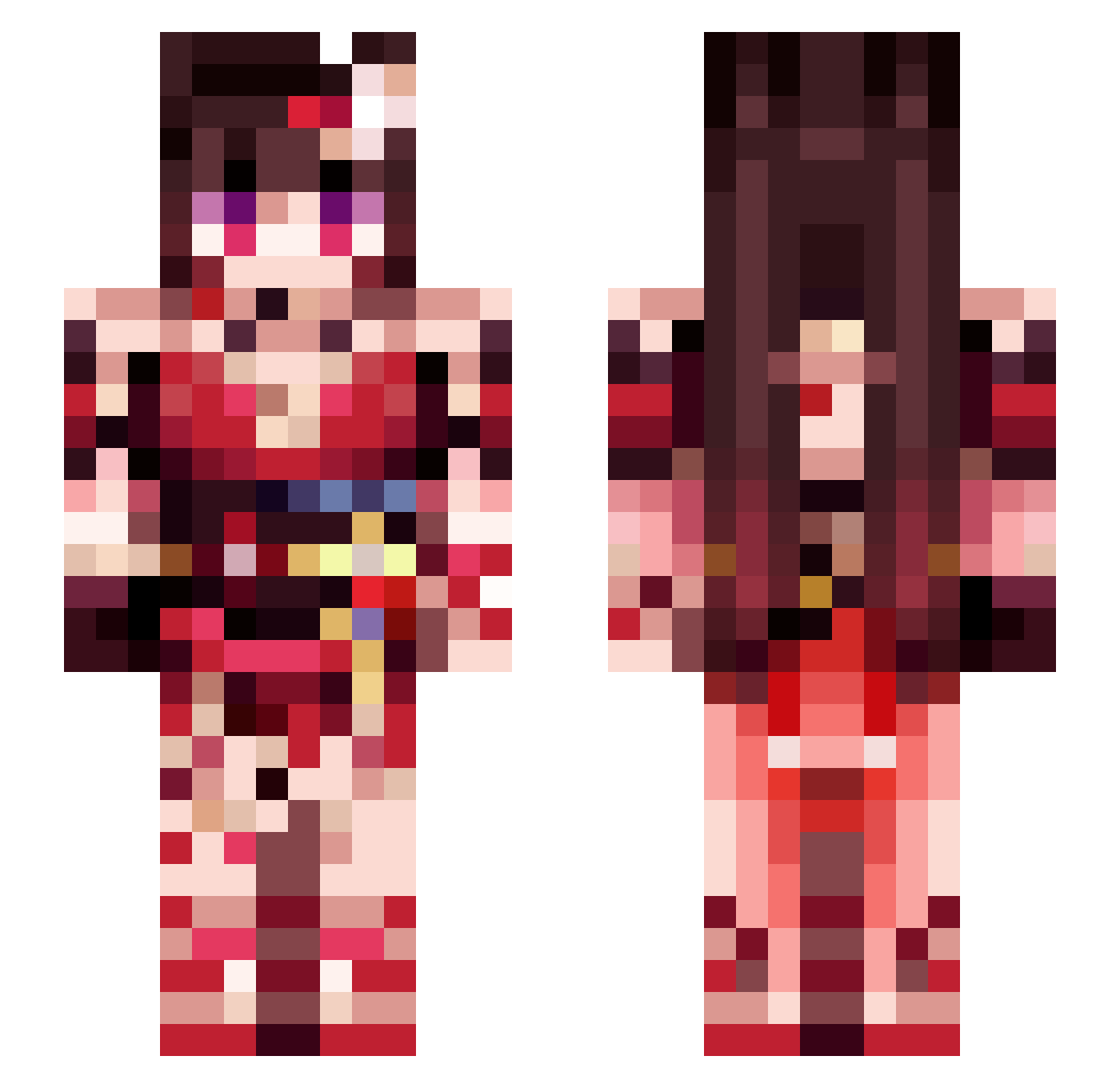 ShiroKuro02 Minecraft skin, front and back view
