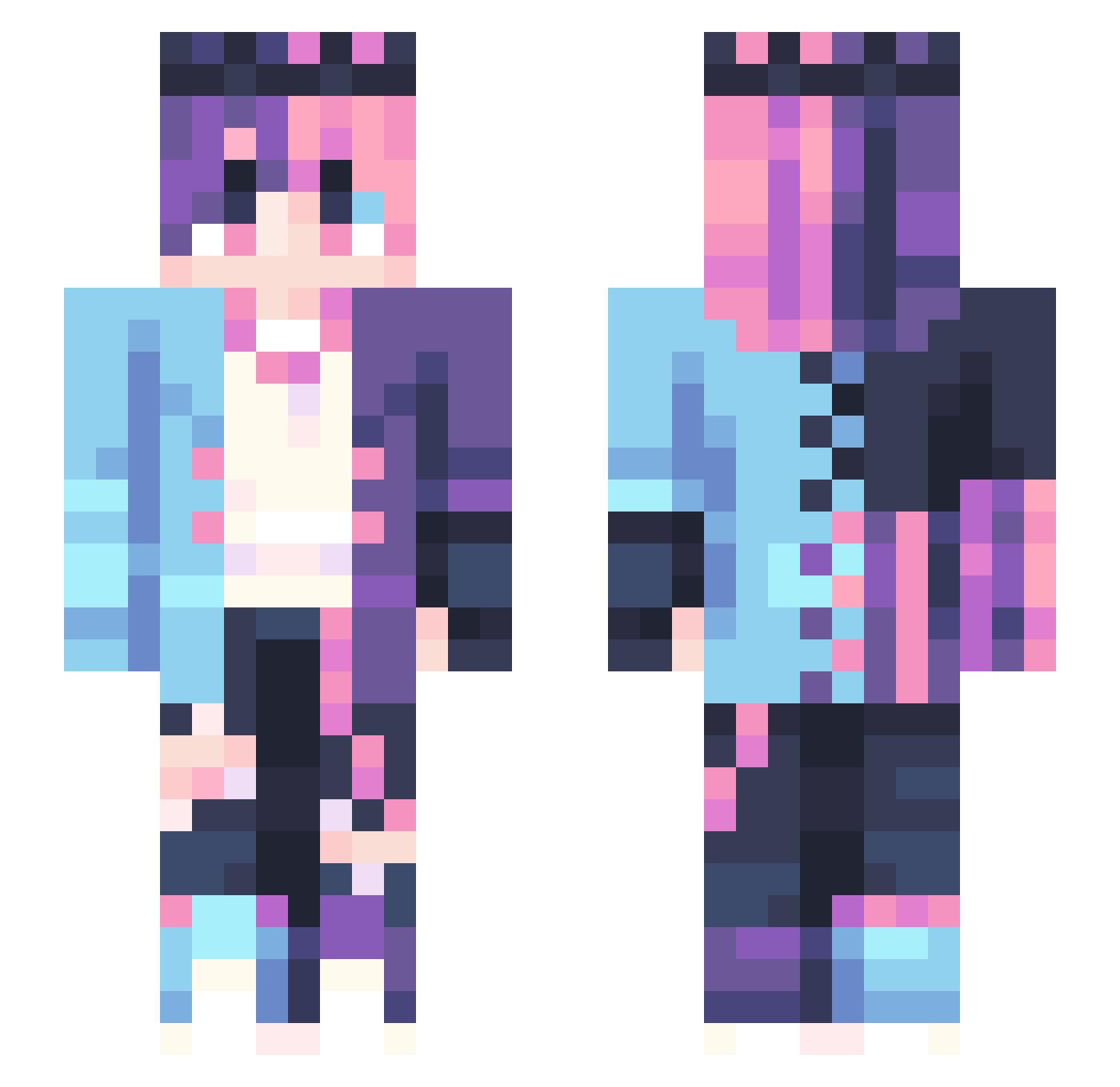 Le_ShArKy Minecraft skin, front and back view