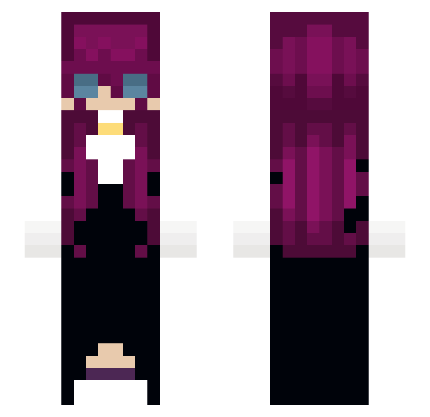 StoneFrost Minecraft skin, front and back view