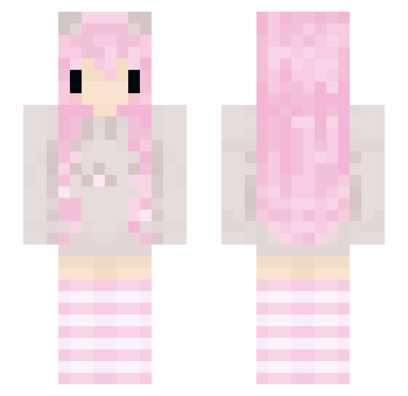 MilkGirlAlice5 Minecraft skin, front and back view