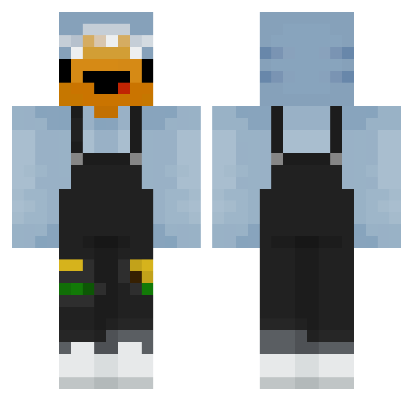 burgerpy Minecraft skin, front and back view
