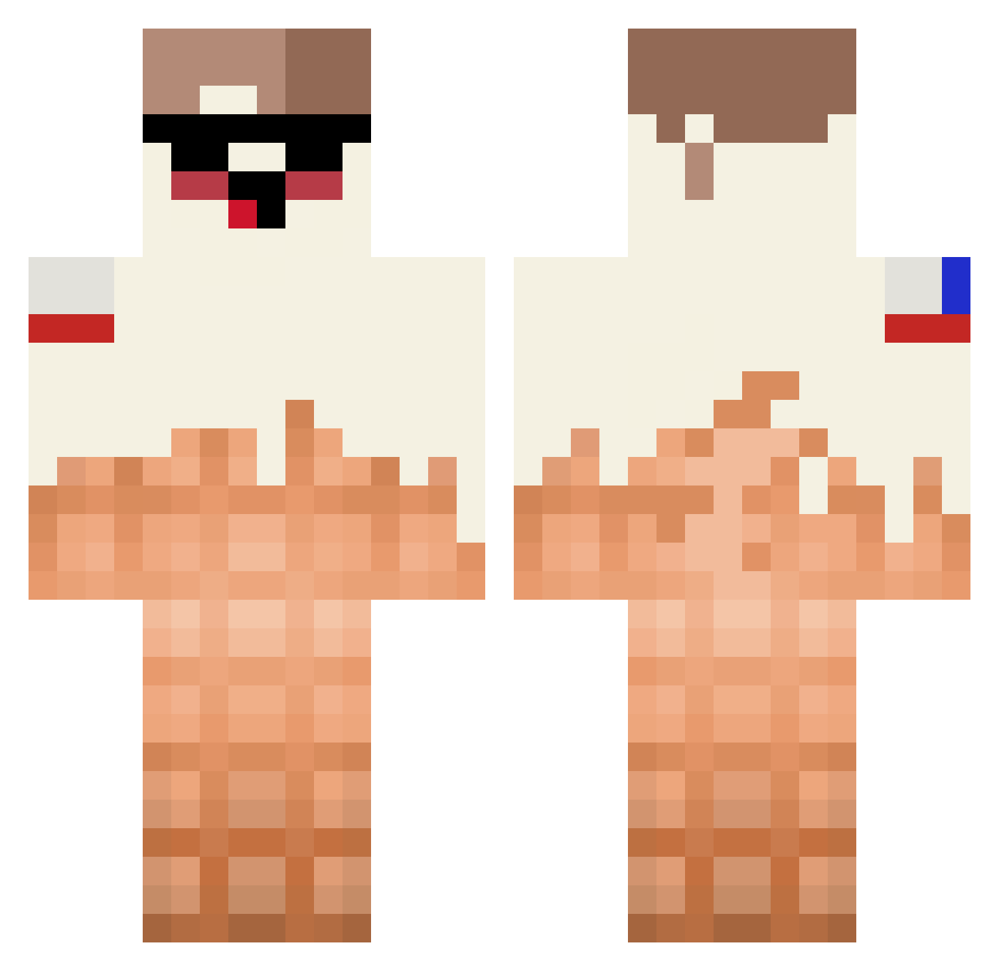 syze667 Minecraft skin, front and back view