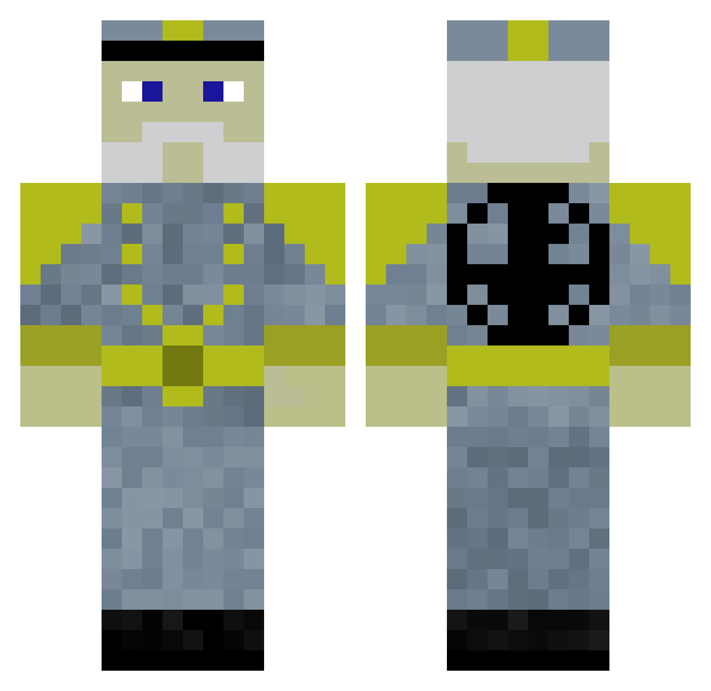 temp099 Minecraft skin, front and back view