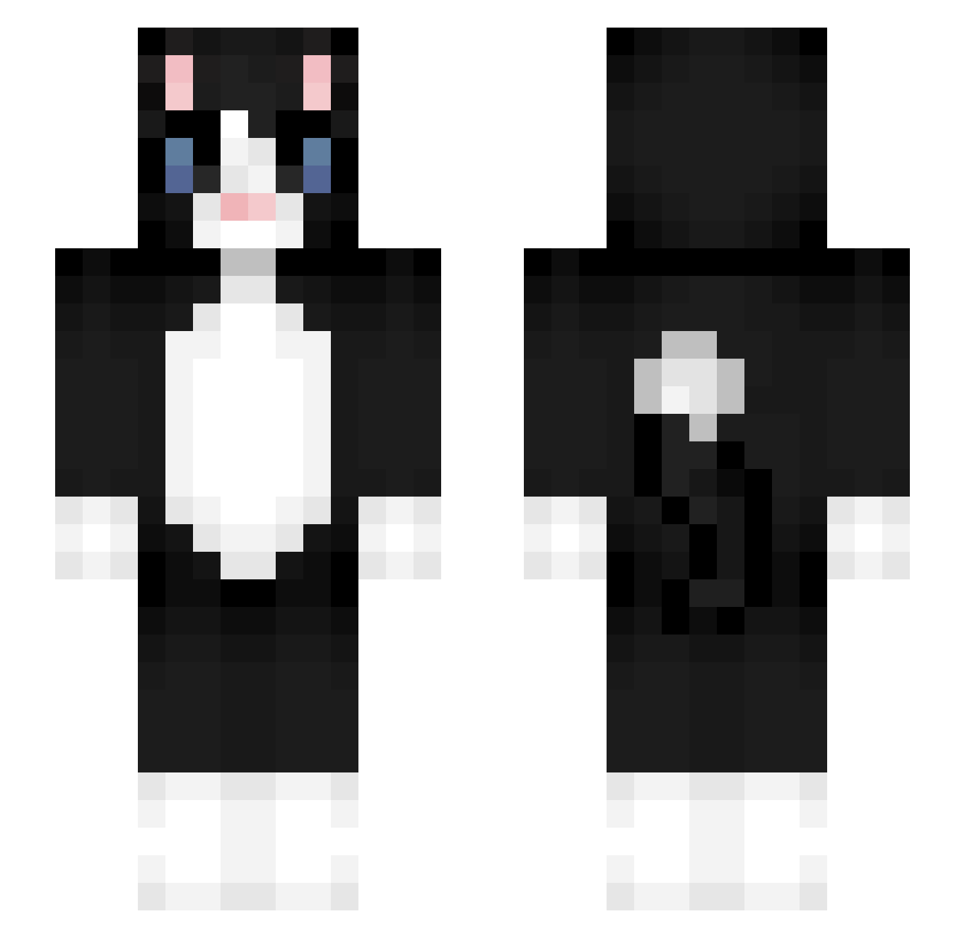 kittyluver420 Minecraft skin, front and back view