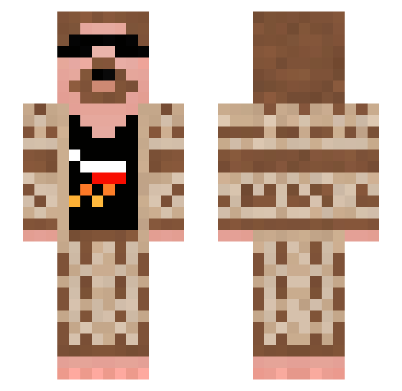 Avidya Minecraft skin, front and back view