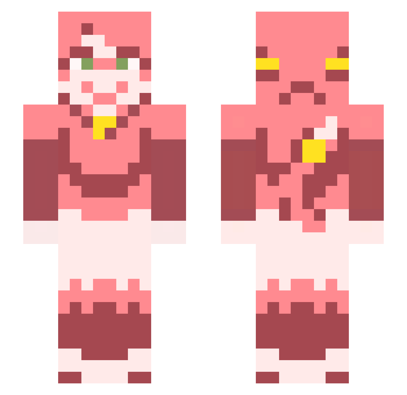 mspaintChef Minecraft skin, front and back view
