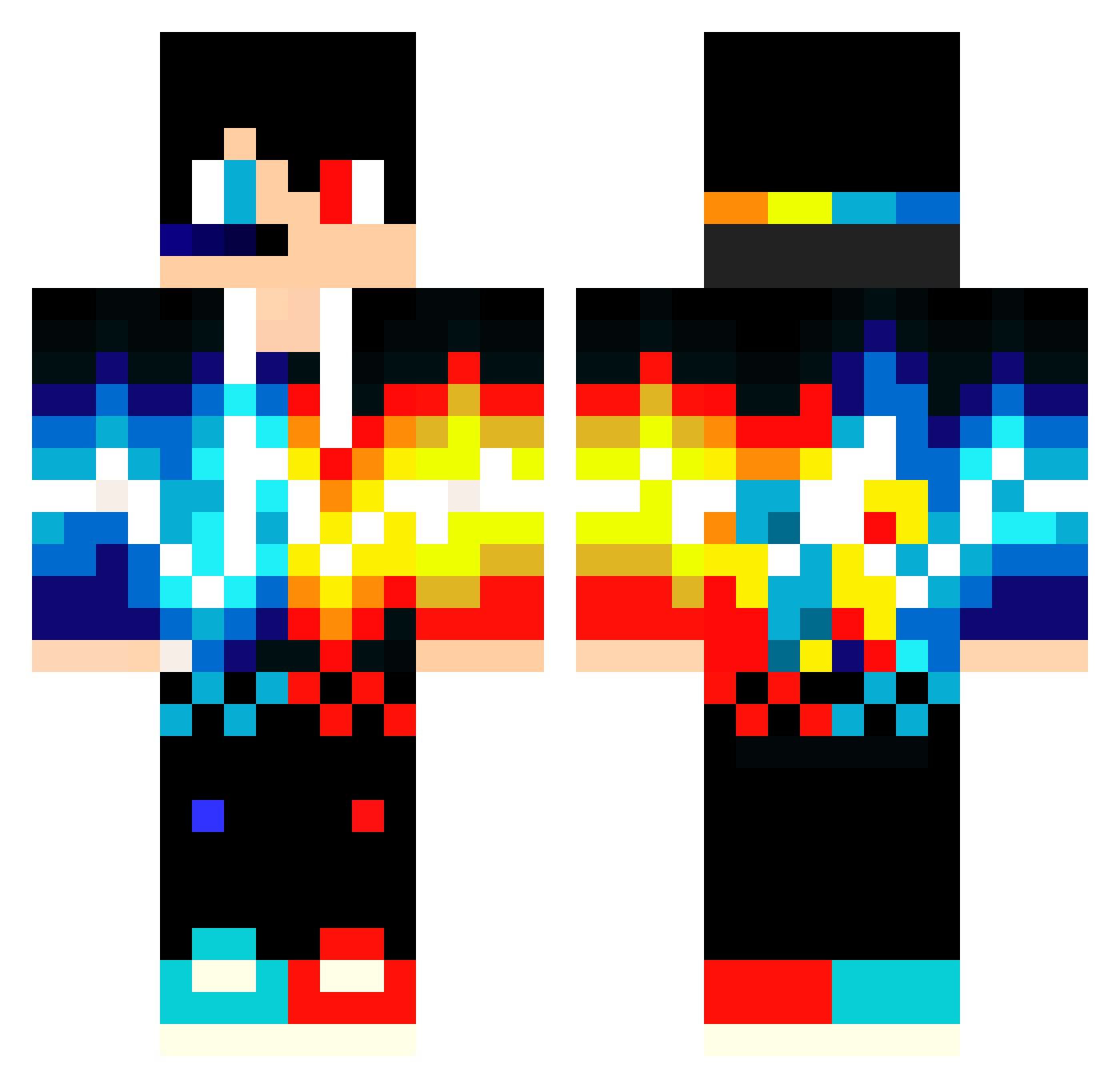 Robi0608 Minecraft skin, front and back view