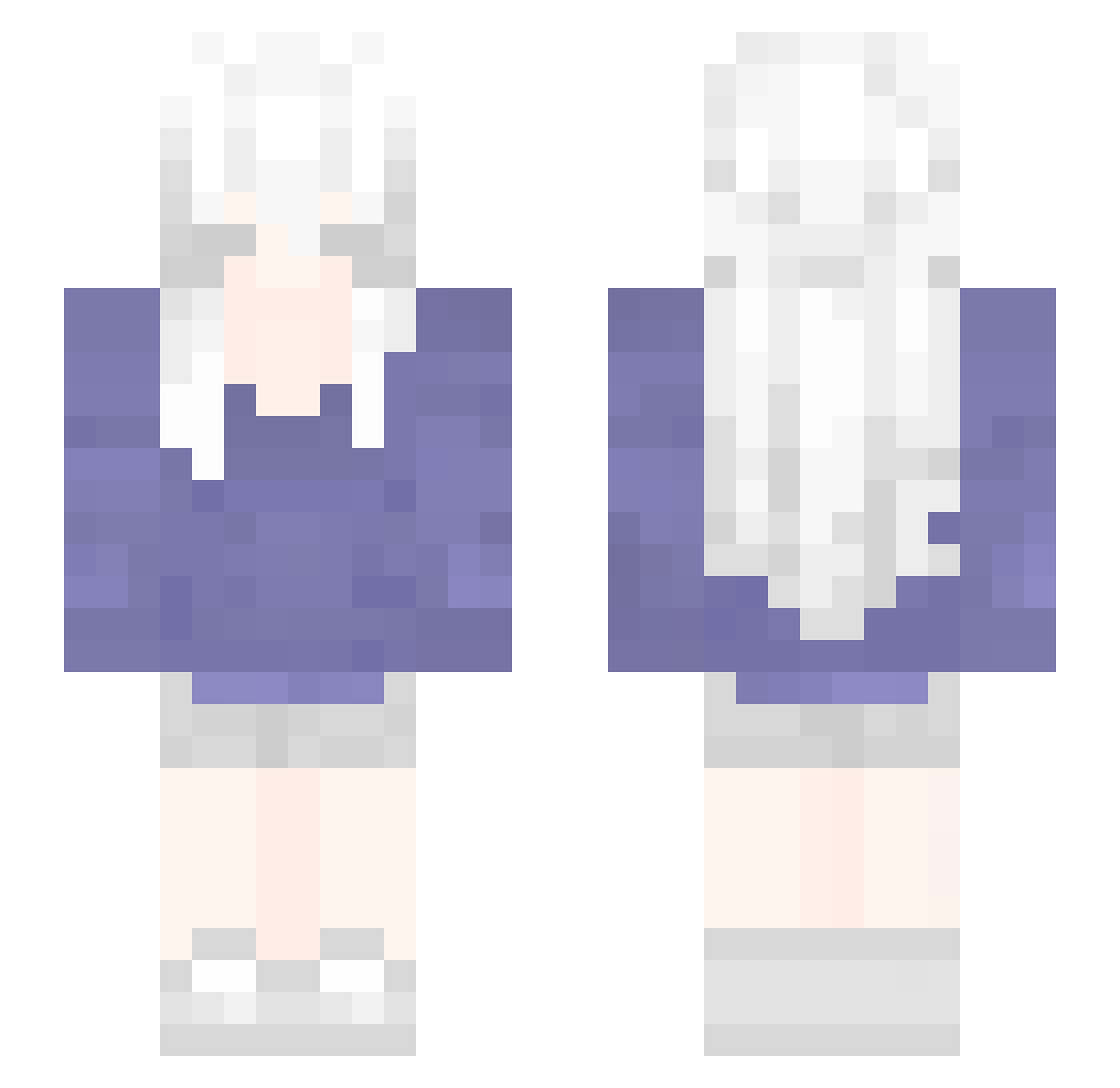 Yuru126 Minecraft skin, front and back view