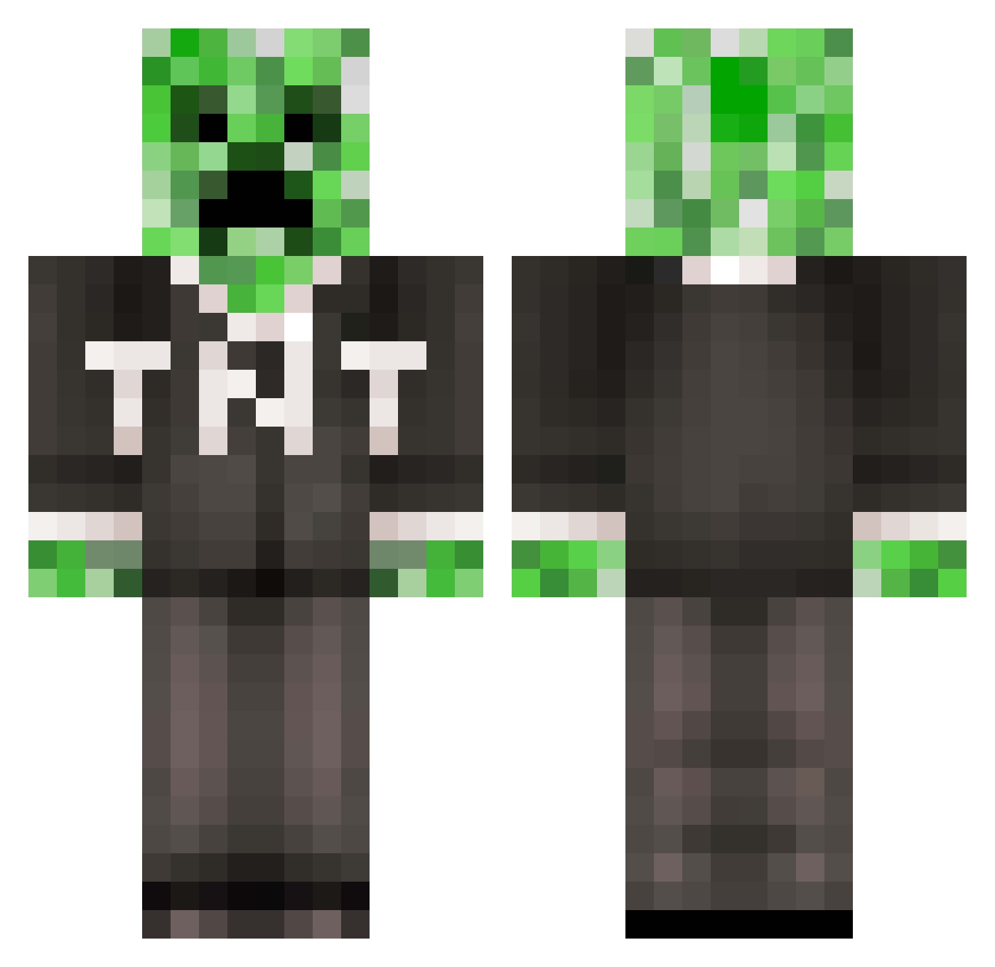 Crevass Minecraft skin, front and back view
