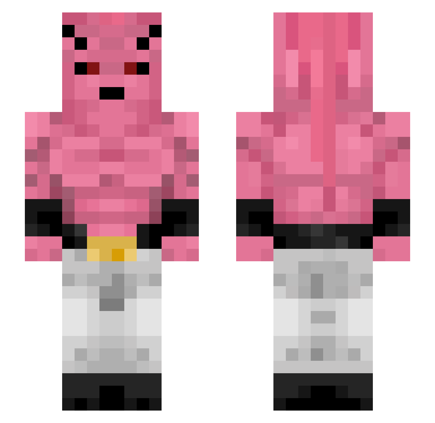 Teasing Minecraft skin, front and back view